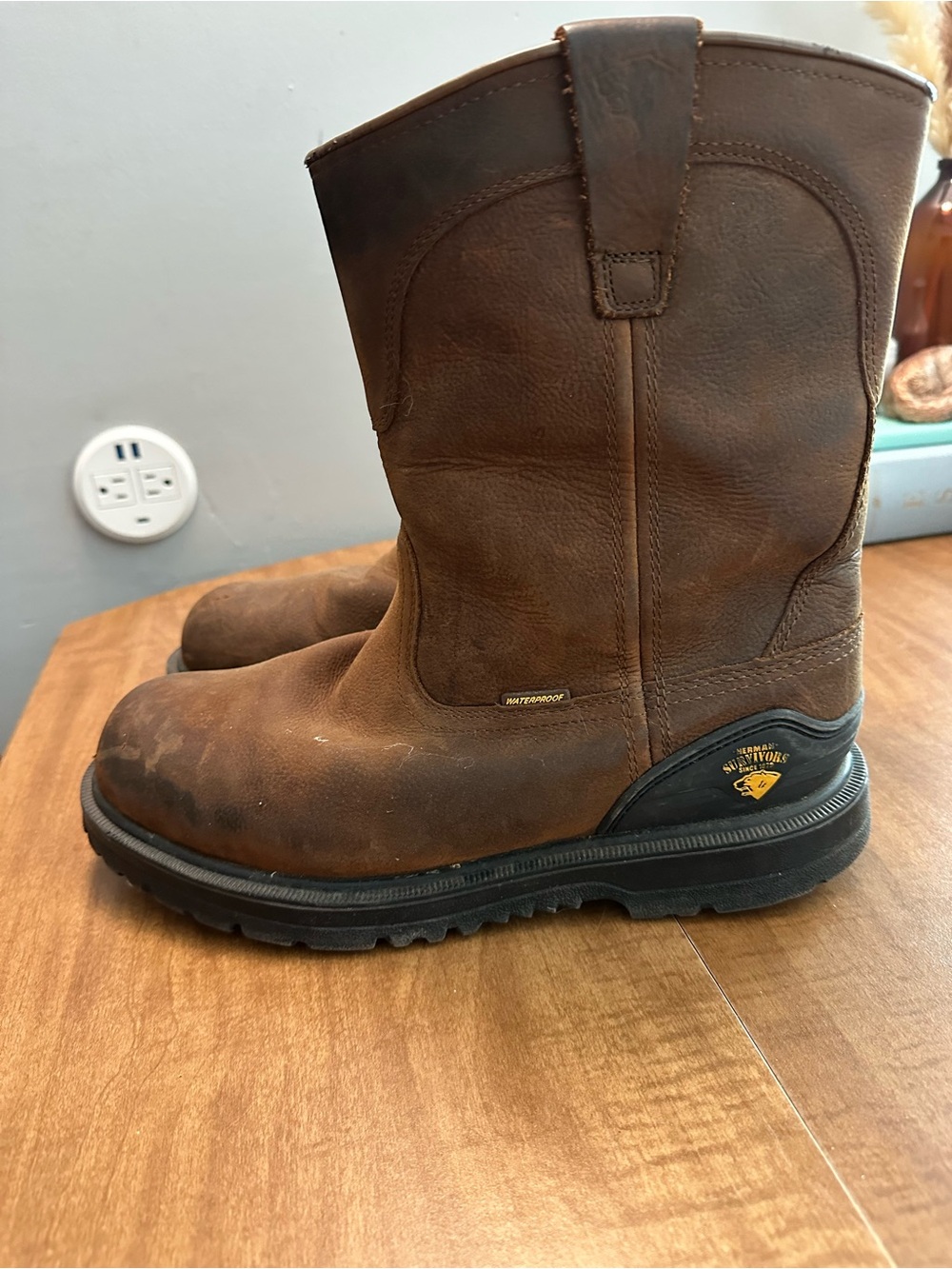 Herman Survivors Men's Waterproof Brown Work Boots - Steel-Tech Outsole